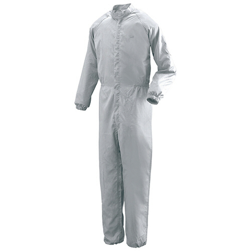 ミドリ安全 作業服 クリーンウェア 一般型クリーンスーツ ペンポケット付 C1031GY グレー L 1着(C1031GY-L) 目安在庫=○