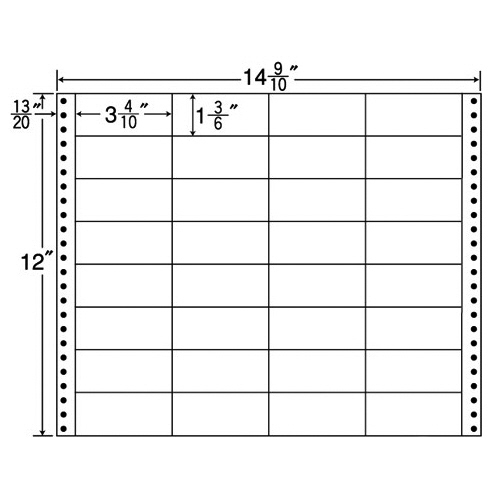 東洋印刷 ナナフォーム 連続ラベル Mタイプ 14_9/10×12インチ 32面 86×38mm 1箱(500折)(MT14P) 取り寄せ商品