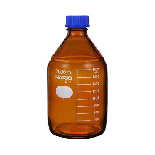 HARIO 耐熱ねじ口瓶（液切れリング付き） 茶 2000mL 10本入 NBB-2L-SCI(64-0916-85) 取り寄せ商品