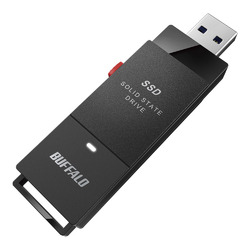 バッファロー 抗ウイルス抗菌ポータブルSSD USB3.2(Gen1) TypeA スティック(SSD-PUTVB500U3-B) 取り寄せ商品