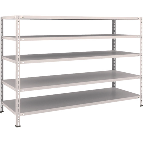 ＴＲＵＳＣＯ 軽量棚 中棚ボルトレス型 1800×600×1200 5段 ネオグレー 1台(L46W-15-NG) 取り寄せ商品