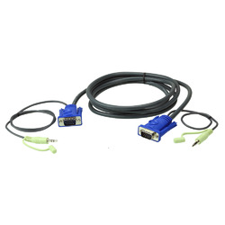 ＡＴＥＮ 30m VGAオス-オス ケーブル 3.5mm ステレオオーディオプラグ付き(2L-2530A) 取り寄せ商品 12,807円