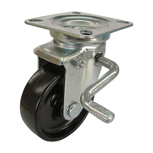 ＴＲＵＳＣＯ 耐熱性フェノールキャスター 自在ダブルストッパー付 Φ150 1個(TYPBJB150A) 目安在庫=○