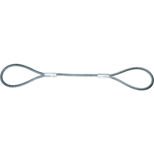 ＴＲＵＳＣＯ ワイヤーロープスリング Aタイプ アルミロック 18mm×1m 1本(TWAL-18S1) 目安在庫=○