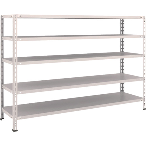 ＴＲＵＳＣＯ 軽量棚 中棚ボルトレス型 1800×450×1200 5段 ネオグレー 1台(L46X-15-NG) 目安在庫=○