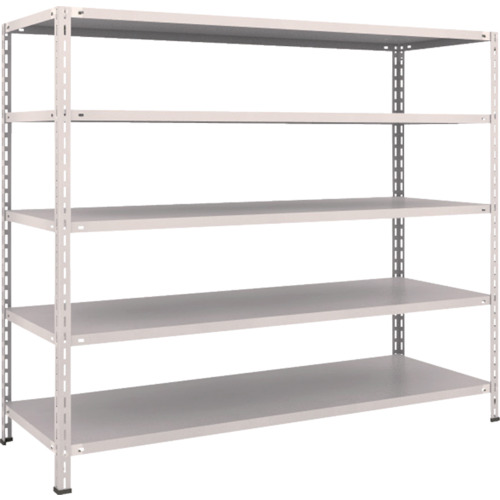 ＴＲＵＳＣＯ 軽量棚 中棚ボルトレス型 1800×600×1500 5段 ネオグレー 1台(L56W-15-NG) 目安在庫=○