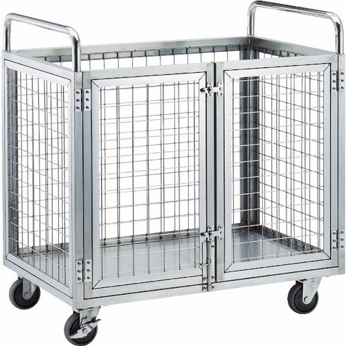ＴＲＵＳＣＯ ステンレス製網台車 900×600×960mm 観音開き 1台(SUAD1-960) 取り寄せ商品 216,136円