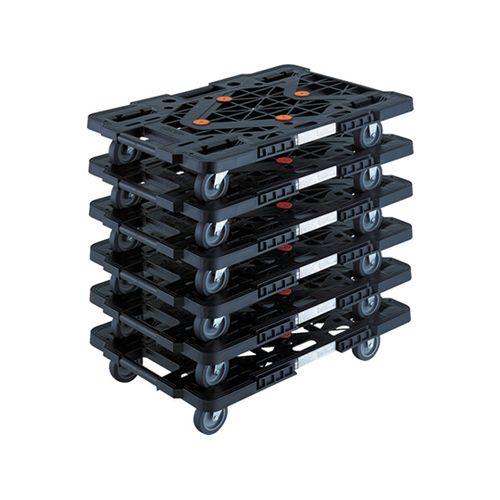 トラスコ中山 まとめ買い 樹脂製平台車 ルートバン MPK-600-BK 6台セット MPK-600-BK-M6(62-8952-66) 取り寄せ商品