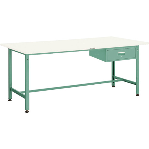 ＴＲＵＳＣＯ RAE型作業台 900×600×H740 1段引出付 ダークグリーン 1台(RAE-0960F1 DG) 目安在庫=○