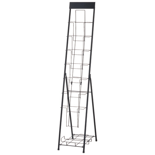 山善（YAMAZEN） パンフレットスタンド 1列 マットブラック 1台(DPS-71(MBK)) 取り寄せ商品