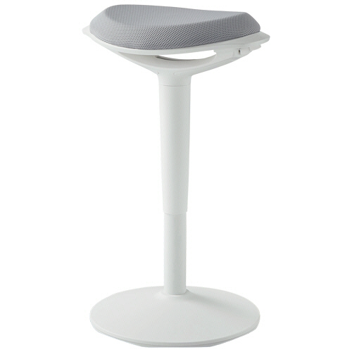 山善（YAMAZEN） ポールスタイル昇降チェア ライトグレー/ホワイト 1脚(HPSC-55(LGY/WH)) 目安在庫=○