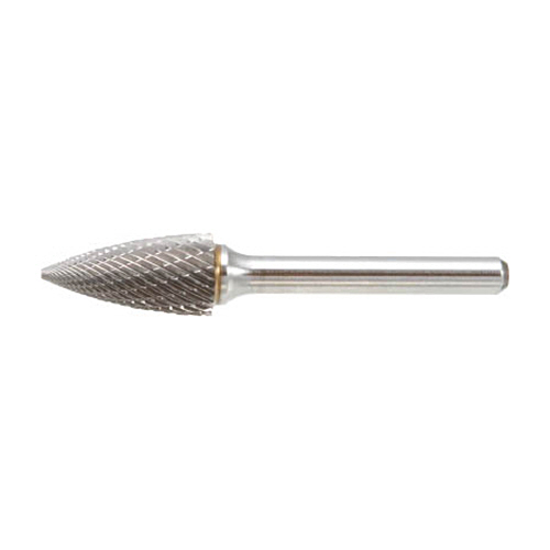 ＴＲＵＳＣＯ 超硬バー トンガリ型 Φ19×刃長25×軸6 シングルカット 1本(TB4C190S) 取り寄せ商品