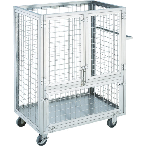 ＴＲＵＳＣＯ ステンレス製網台車 900×600×H1200 3ドア 1台(SUAD3-960) 取り寄せ商品
