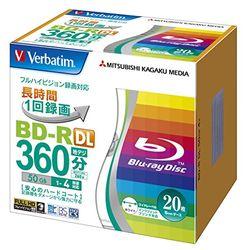 Verbatim BD-R(Video) ＜片面2層＞ 1回録画用 260分 1-4倍速 1枚5mmスリムケース20P イ(VBR260YP20V1) 目安在庫=△