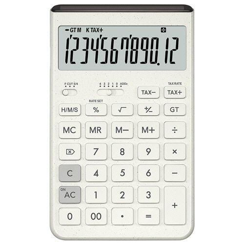カシオ計算機（CASIO） Comfy デザイン電卓 12桁 ジャストタイプ オフホワイト 1セット(3台)(4549526619090 x3) 取り寄せ商品
