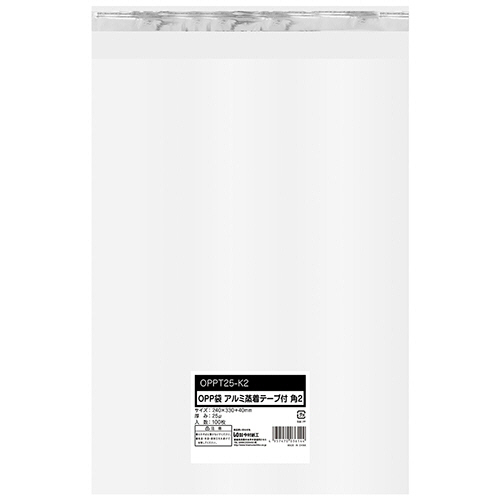 今村紙工 OPP袋 テープ付 角2 240×330+40mm 0.025mm厚 1セット(1000枚:100枚×10パック)(4957470036144 x10) 取り寄せ商品