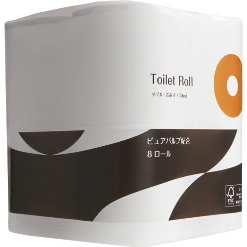 TPS トイレットペーパー パルプブレンド ダブル 芯あり 40m 1セット(288ロール:(4589585763136 x36) 取り寄せ商品