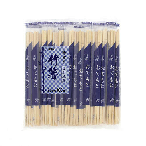 シモジマ 割箸 竹丸箸 ポリ完封 楊枝なし 20cm 1セット(4000膳:100膳×40パック)(4901755667011 x40) 取り寄せ商品