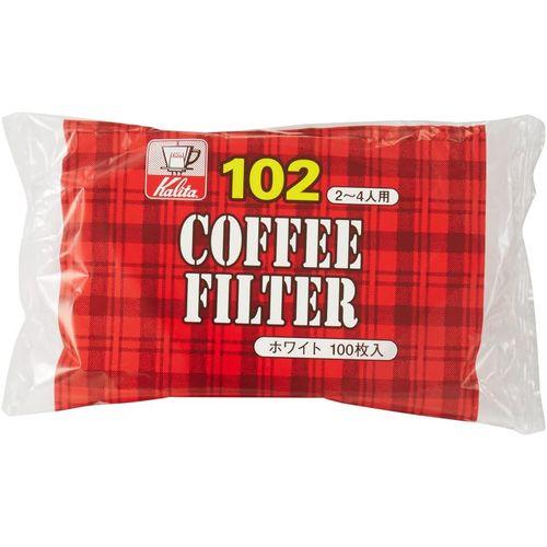 KALITA （カリタ） コーヒーフィルター 102濾紙 100枚入 ホワイト【80セット】(4901369131236 ×80) 取り寄せ商品