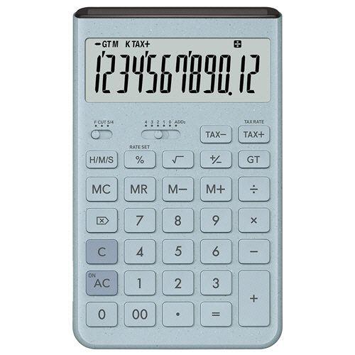 カシオ計算機（CASIO） Comfy デザイン電卓 12桁 ジャストタイプ グレイッシュブルー 1セット(3台)(4549526619137 x3) 取り寄せ商品