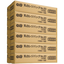 TPS 乳白レジ袋 20号 ヨコ215×タテ450×マチ幅125mm 1セット(6000枚:100枚×60パック)(4571347158618 x60) 取り寄せ商品