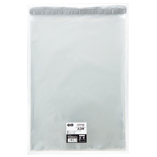 TPS OPP袋 フタ･テープ付 A3用 310x430+40mm 1セット(1000枚:100枚x10パック)(4571347166835 x10) 取り寄せ商品