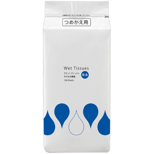 TPS アルコール除菌ウエットティッシュ ウイルス除去用 ボトル詰替 1セット(2000枚:100枚×20パック)(4589585765239 x20) 取り寄せ商品 6,525円