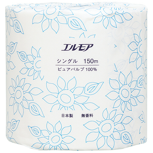 カミ商事 エルモア トイレットロール シングル 150m 1セット(48ロール)(4971633163355 x48) 取り寄せ商品