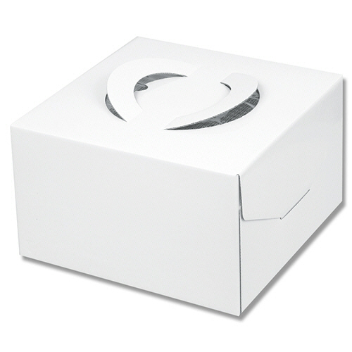 シモジマ ケーキ箱 キャリーデコ 7号 150ホワイト トレー付 1セット(25個)(4901755010855 x25) 取り寄せ商品