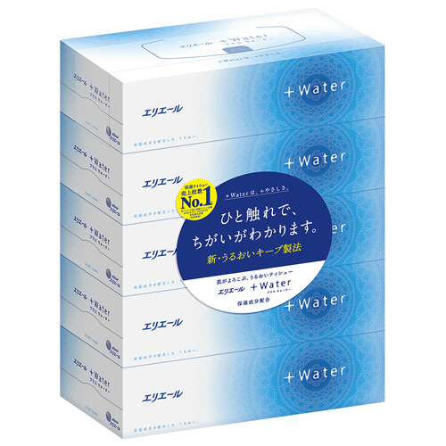 大王製紙 エリエール+Water 180組/箱 1セット(50箱:5箱×10パック)(4902011711400 x10) 取り寄せ商品