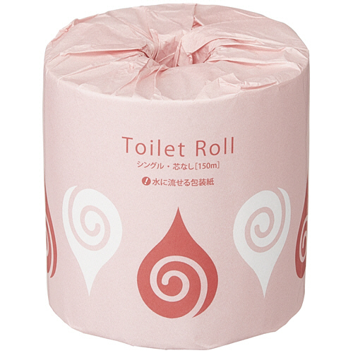 TPS トイレットペーパー 個包装 シングル 芯なし 150m 1セット(144ロール:48ロール×3ケース)(4589585769398 x3) 取り寄せ商品