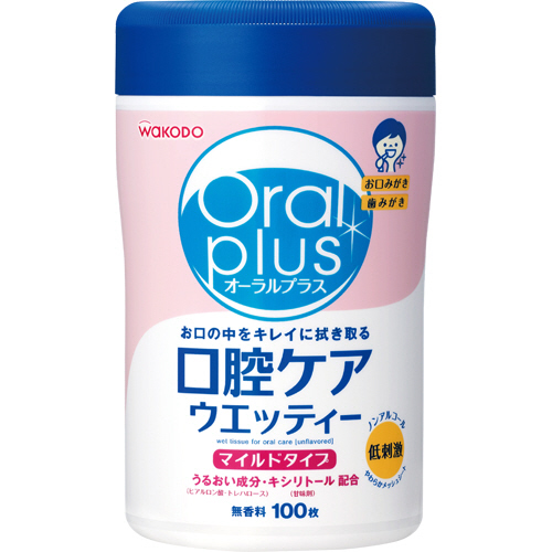 アサヒグループ食品 オーラルプラス 口腔ケアウエッティー マイルドタイプ 本体 1セット(1200枚:100枚×12本)(4987244172501 x12) 取り寄せ商品