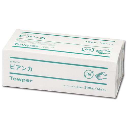 日本製紙クレシア ペーパータオル タウパービアンカ M 200枚/パック 1セット(25パック)(4902092779702 x25) 取り寄せ商品