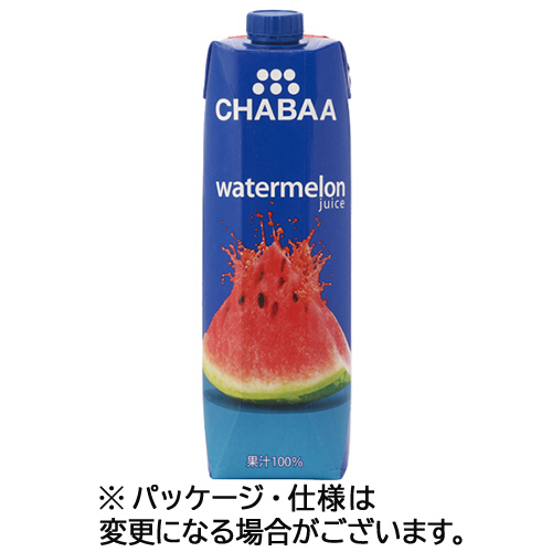 ハルナプロデュース CHABAA 100%ジュース ウォーターメロン 1L 紙パック 1ケース(12本)(4582271702952 x12) 取り寄せ商品