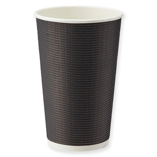シモジマ 紙コップ エコ断熱カップ 16オンス(480ml) ブラック 1セット(500個:25個×2(4901755677027 x20) 取り寄せ商品 15,939円