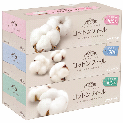大王製紙 エリエール コットンフィールティシュー 150組/箱 1セット(48箱:3箱×16パ(4902011107036 x16) 取り寄せ商品