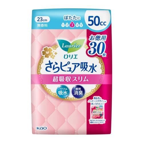 花王（kao） ロリエ さらピュア吸水 超吸水スリム ５０cc 30枚 ×18セット(4901301423078 x18) 取り寄せ商品