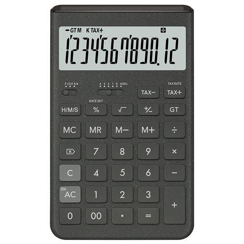 カシオ計算機（CASIO） Comfy デザイン電卓 12桁 ジャストタイプ ダークグレー 1セット(3台)(4549526619106 x3) 取り寄せ商品