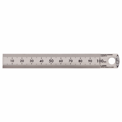 ライオン事務器 ステンレス定規 10cm 1セット(50本)(4903331271544 x50) 取り寄せ商品