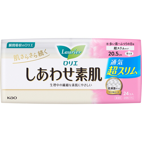 花王 ロリエしあわせ素肌通気超スリムふつうの日20.5羽つき1セット(432個:24個×18パック)(4901301282408 x18) 取り寄せ商品
