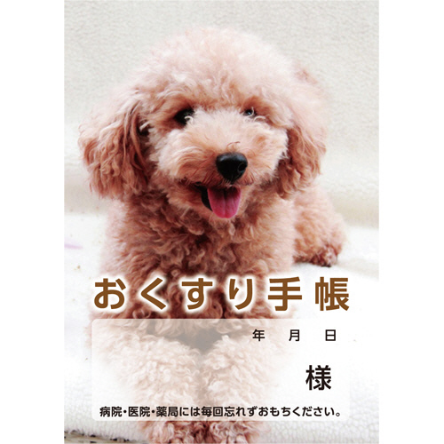 ダイオーミウラ お薬手帳(薄型) 16ページ いぬ 1セット(1200冊:100冊×12パック)(4985287593413 x12) 取り寄せ商品