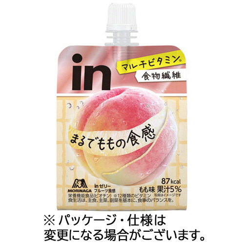 森永製菓 inゼリー フルーツ食感 もも 150g 1ケース(36パック)(4902888732683 x36) 取り寄せ商品