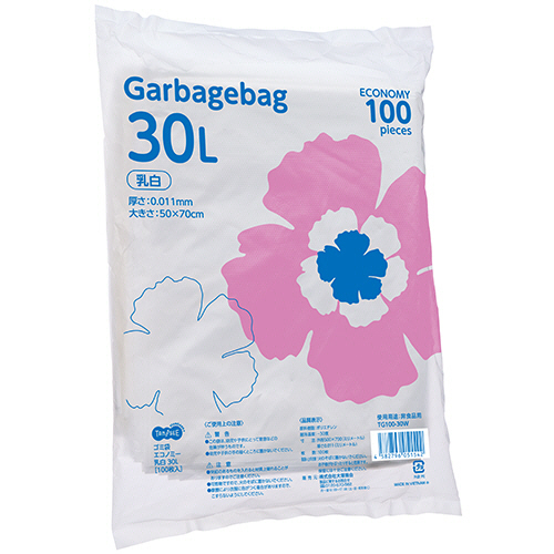 TPS ゴミ袋エコノミー 乳白 30L 1セット(1400枚:100枚×14パック)(4582796051542 x14) 取り寄せ商品