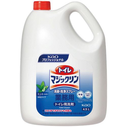 花王 トイレマジックリン 消臭･洗浄スプレー ミントの香り 業務用 4.5L 1セット(4本)(4901301504302 x4) 取り寄せ商品