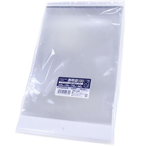 ショーエイコーポレーション ヘッダー付OPP袋225×(30+310)+40mm 0.03mm厚 1セット(2000枚:100枚×20パック)(4959512100325 x20) 取り寄せ商品