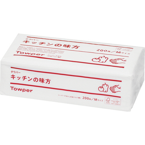 日本製紙クレシア タウパー キッチンの味方 M 200枚/パック 1セット(30パック)(4902092778743 x30) 取り寄せ商品