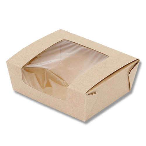 シモジマ 食品容器 窓付フードボックス S クラフト 1セット(500枚:20枚×25パック)(4901755648706 x25) 取り寄せ商品