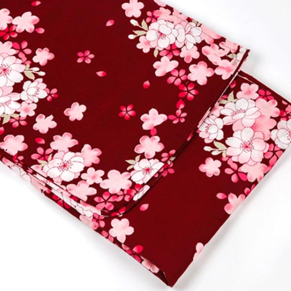 レディース浴衣 着物  仕立て上がり 洗える　桜の柄 9点セット 浴衣・結び帯・下駄・浴衣肌着・ハンドバッグ・せんす・靴下 高級 変わり織 花火大会　お祭り レディース浴衣 着物 仕立て上がり 洗える 桜の柄 9点セット 浴衣
