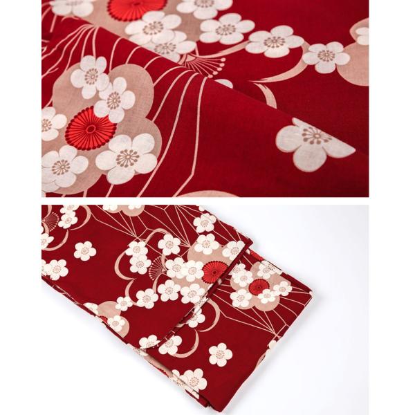 レディース 着物 仕立て上がり 花柄 9点セット 浴衣・結び帯・下駄