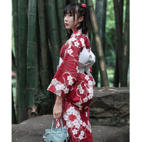 レディース 着物 仕立て上がり 花柄　9点セット 浴衣・結び帯・下駄・浴衣肌着・ハンドバッグ・靴下・髪飾り 花火大会 お祭り レディース 着物 仕立て上がり 花柄 9点セット 浴衣・結び帯・下駄